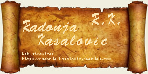 Radonja Kasalović vizit kartica